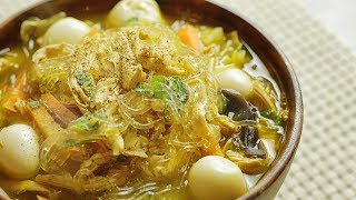 Littlechefs Chicken Sotanghon Soup  Glass Noodles Soup 🎧 [upl. by Rodrich]