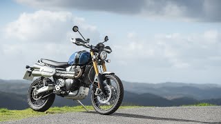 2019 Triumph Scrambler 1200 XE Review  MC Commute [upl. by Ojibbob125]