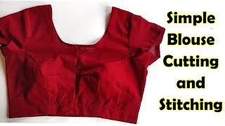 Simple Blouse Cutting and Stitching  Step by Step  English Subtitles  Stitch By Stitch [upl. by Neelear109]