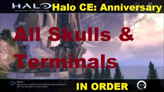 Halo CEA  All Skulls and Terminals in Order [upl. by Ezirtaeb]