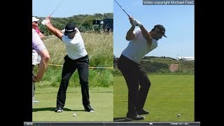 Jon Rahm golf swing  Long Iron faceon amp downtheline July 2017 [upl. by Negris]