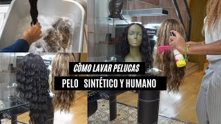 TUTORIAL LAVAR Y ACONDICIONAR ADECUADAMENTE MIS PELUCAS SINTETICAS Y DE PELO HUMANO [upl. by Seen]