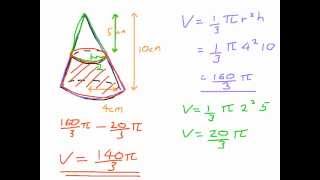 How to find the volume of a Frustum  from a cone [upl. by Tonie]