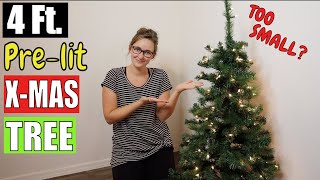 4 Foot PRELIT CHRISTMAS TREE UNBOXING AND ASSEMBLY  Christmas Tree Review for Decoration  Amazon [upl. by Noryt378]