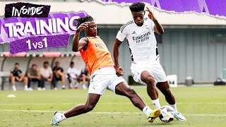 INTENSE 1v1 Real Madrid TRAINING session [upl. by Ardnekahs]