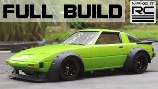 Widebody Mazda RX7 124 Scale RC Model Car Custom Build [upl. by Adnamal]