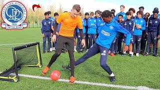 CAN I NUTMEG THE QPR YOUTH TEAM FOOTBALLERS  CRAZY REACTIONS [upl. by Sregor351]