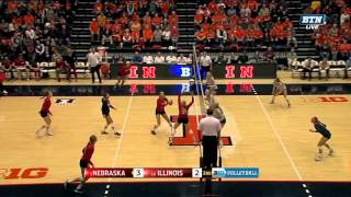 Longest Point Ever  Big Ten Volleyball [upl. by Ynohtona]