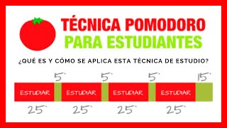 QUÉ Y COMO APLICAR LA TÉCNICA POMODORO PARA ESTUDIAR [upl. by Lear]