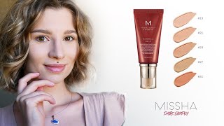 MISSHA M Perfect Cover BB Cream SPF 42 PA Review  Application  CloseUps  Light Beige [upl. by Rizan40]