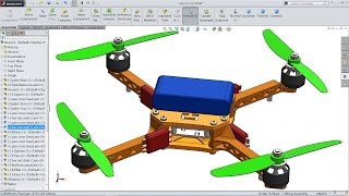 Solidworks tutorial  sketch Quadcopter Drone in Solidworks [upl. by Migeon]