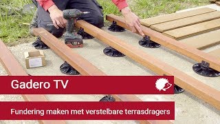 Gadero TV  Fundering maken met verstelbare terrasdragers [upl. by Richers]