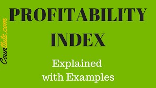 Profitability Index  Explained with Examples [upl. by Llerdna957]