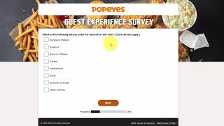 How To Take tellpopeyes Survey at wwwtellpopeyescom [upl. by Nylhtiak758]