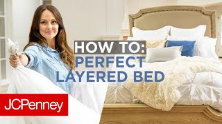 How To Make a Perfect Layered Bed  JCPenney [upl. by Karub]