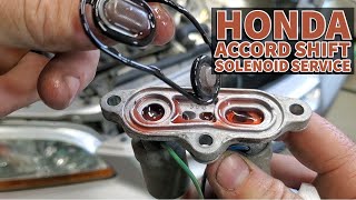 Honda Accord Automatic Transmission Shift Solenoid Service amp Fluid Change [upl. by Notrub645]