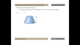 Volume Frustum Cone [upl. by Abigale49]