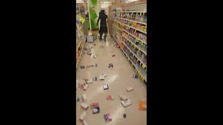 RAW VIDEO Woman destroys aisles at Moses Lake store [upl. by Atinaw]