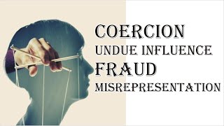 Coercion Undue Influence Fraud Misrepresentation  Indian Contract Act 1872  Law Guru [upl. by Agathy509]