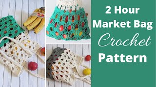 2 Hour Crochet Market Bag Easy [upl. by Yellas]