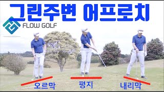 골프레슨 그린주변 어프로치  경사별 유리한 어프로치 방법  Flowgolf  최대룡프로 [upl. by Adnilg]