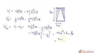 From a solid cylinder whose height is 8 cm and radius 6cm  a conical cavity of height [upl. by Aisereht]