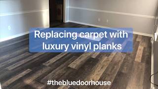 Replacing carpet with luxury vinyl tile planks [upl. by Jeraldine]