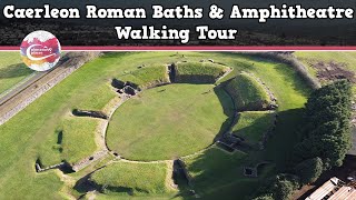 CAERLEON ROMAN BATHS amp AMPHITHEATRE WALES  Walking Tour  Pinned on Places [upl. by Alyehs]