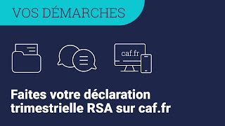 Comment faire sa Déclaration Trimestrielle RSA sur caffr [upl. by Edrick]