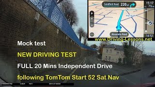 Sat Nav  full 20 minute independent drive from mock driving test [upl. by Nalaf]