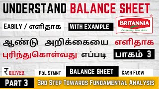 Part 3  Easy Fundamental Analysis  Understand Balance Sheet of a company  Annual Report  Tamil [upl. by Xanthe]