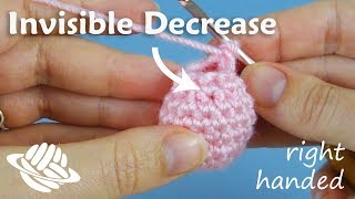 Invisible Decrease for Amigurumi righthanded version [upl. by Rusticus809]