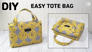 DIY EASY TOTE BAG  How to make a simple handbag  sewing tutorial Tendersmile Handmade [upl. by Ardnic]