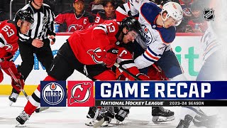 Oilers  Devils 1221  NHL Highlights 2023 [upl. by Annaeg]