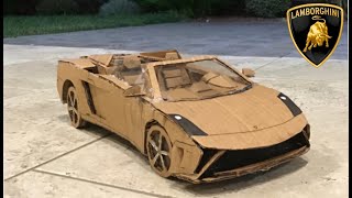 Convertible Lamborghini Gallardo from Cardboard [upl. by Rekoob]