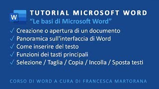 WORD  Office 365  Tutorial 1 Le basi di Microsoft Word [upl. by Greenquist479]