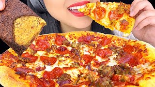 Subtitles ASMR Eating ASMR CHEESY DOMINOS PIZZA Bacon Sausage amp Pepperoni No Talking ASMR Phan [upl. by Levey]