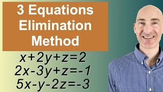 Solving Systems of 3 Equations Elimination [upl. by Naga]