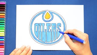 How to draw the Edmonton Oilers Logo NHL Team [upl. by Eerahc]