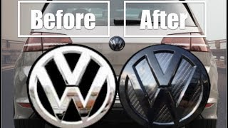 DIY VW Badge Install amp Carbon Fiber Inlay [upl. by Juliana]