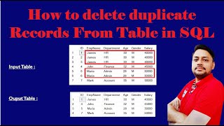 How to delete duplicate records from a table in SQL  How to delete duplicate rows in SQL [upl. by Solokin]