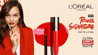 LOréal Paris  Rouge Signature Liquid Matte Ink  7 Matte Shades [upl. by Dnamra]