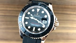 Rolex YachtMaster Oysterflex 116655 Rolex Watch Review [upl. by Atir789]