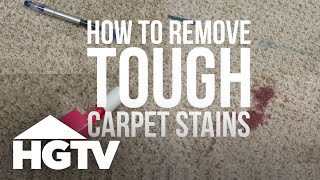 How to Remove Tough Carpet Stains  HGTV [upl. by Naoma]