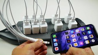 What Happens When You Plug 10 Chargers in an iPhone  One Mega Charger [upl. by Phyllys]