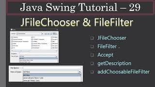 JFileChooser with File Filters  Part 1  FileFilter Abstract  Java Swing Tutorial 29 [upl. by Nosidda]