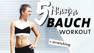 Bauch Home Workout  Kurz amp Intensiv  5 Minuten Core Training  Stretching [upl. by Akamaozu423]