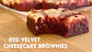 RED VELVET CHEESECAKE BROWNIES  Red Velvet Brownies [upl. by Christoforo]