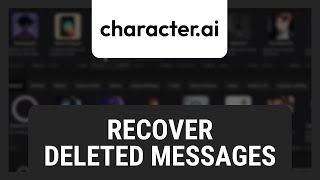 How to Recover Deleted Messages on Character AI [upl. by Sivat]