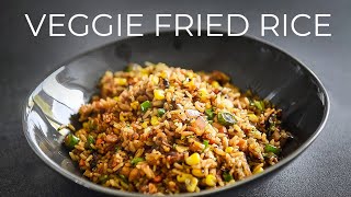 Vegetable Fried Rice Recipe  EASY Vegetarian Chinese dinner idea [upl. by Ativet]